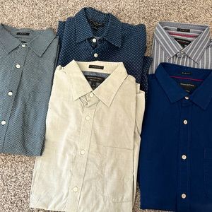 FIVE Men’s Large Banana Republic Long sleeve dress shirts.